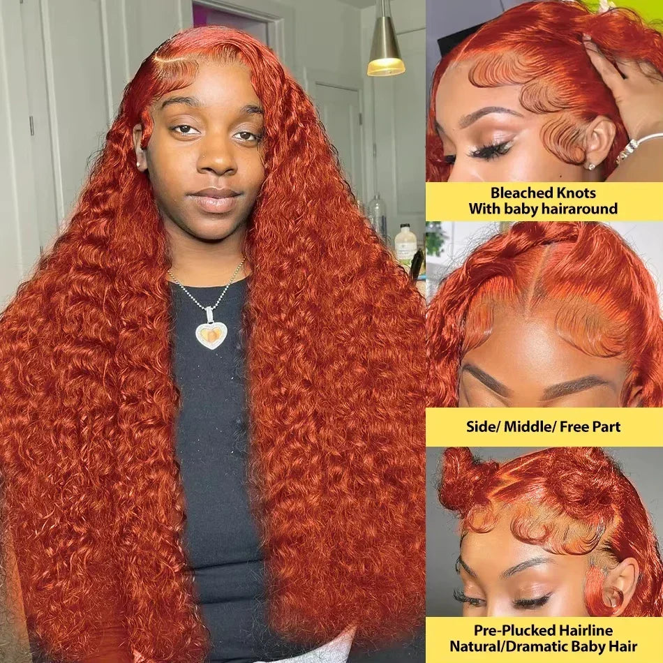 Orange-colored Water Wave hair extension by Spacewallart, showcasing smooth, flowing water wave texture and vibrant color.