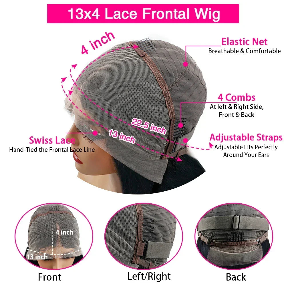 Chocolate brown HD lace front human hair wig by Spacewallart with straight style and natural-looking hairline.