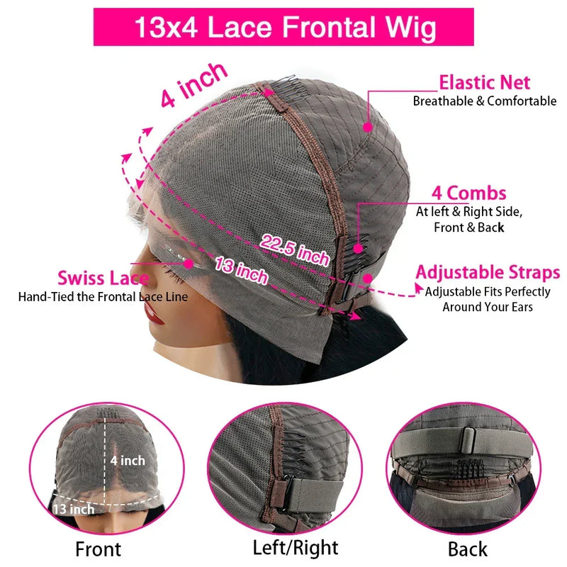 Chocolate brown HD lace front human hair wig by Spacewallart with straight style and natural-looking hairline.