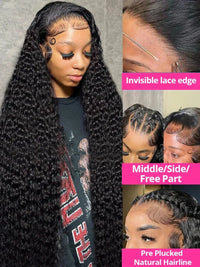 High Density Loose Deep Wave HD Lace Wig by Spacewallart, showcasing the textured deep wave hair with lace front styling.