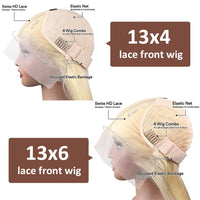 Blonde lace front human hair wig by Spacewallart, showcasing natural hair texture and lace front design for a realistic look.