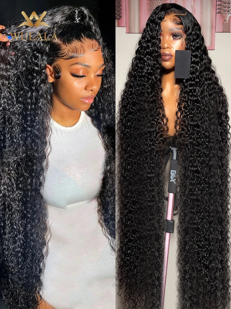 Deep wave lace frontal wig by Spacewallart featuring natural deep wave textured hair and a lace front for a seamless hairline.