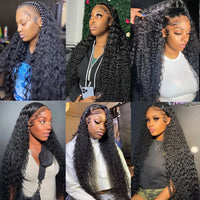 Transparent lace front human hair wig with deep curly texture from Spacewallart, showcasing the intricate lace detailing and rich curls.