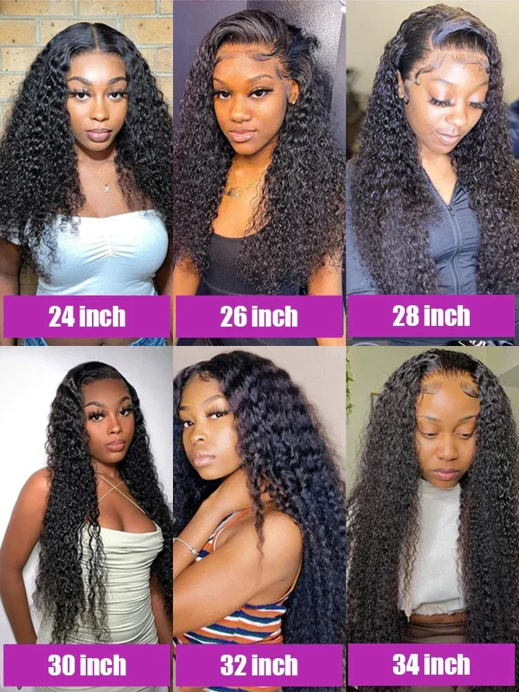 Deep Wave HD lace front human hair wig with curly texture, styled with natural curls, by Spacewallart, showcasing the wig's detailed lace front.