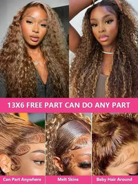 Deep Wave HD lace front human hair wig by Spacewallart featuring long, curly deep wave texture and natural-looking lace front.