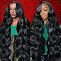 Spacewallart body wave human hair curly wig with voluminous, natural-looking curls and a realistic hairline for a stylish appearance.