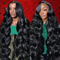 Spacewallart body wave human hair curly wig with voluminous, natural-looking curls and a realistic hairline for a stylish appearance.