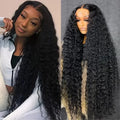 Deep wave curly lace frontal wig by Spacewallart showcasing natural hair texture and intricate lace detailing