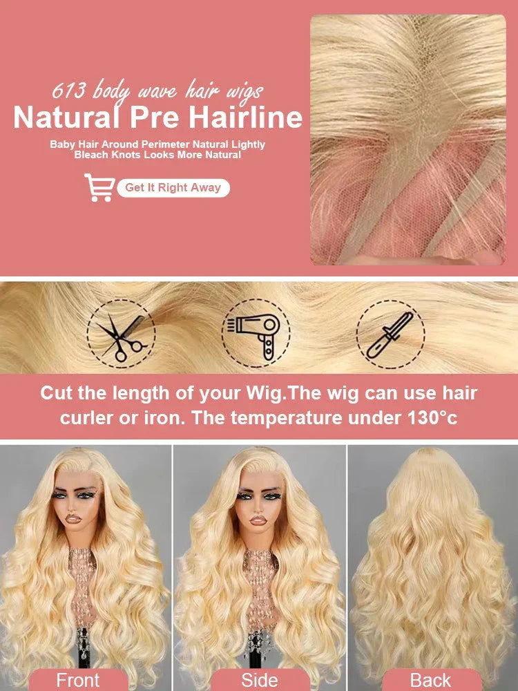 Honey blonde body wave curly wig by Spacewallart featuring soft, voluminous curls and natural wave pattern in a warm honey blonde shade.