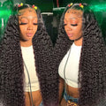 Brazilian Deep Wave Hair Wig by Spacewallart showing long, voluminous deep wave curls with natural shine.