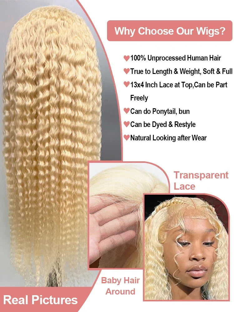 Deep loose wave transparent curly wig by Spacewallart, showcasing long, flowing curly hair with a natural, transparent lace base.