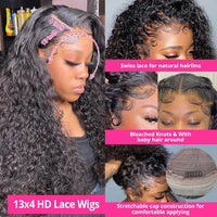 Deep Wave Lace Front Curly Hair Wig by Spacewallart, showcasing curly texture and lace front design on a mannequin head.