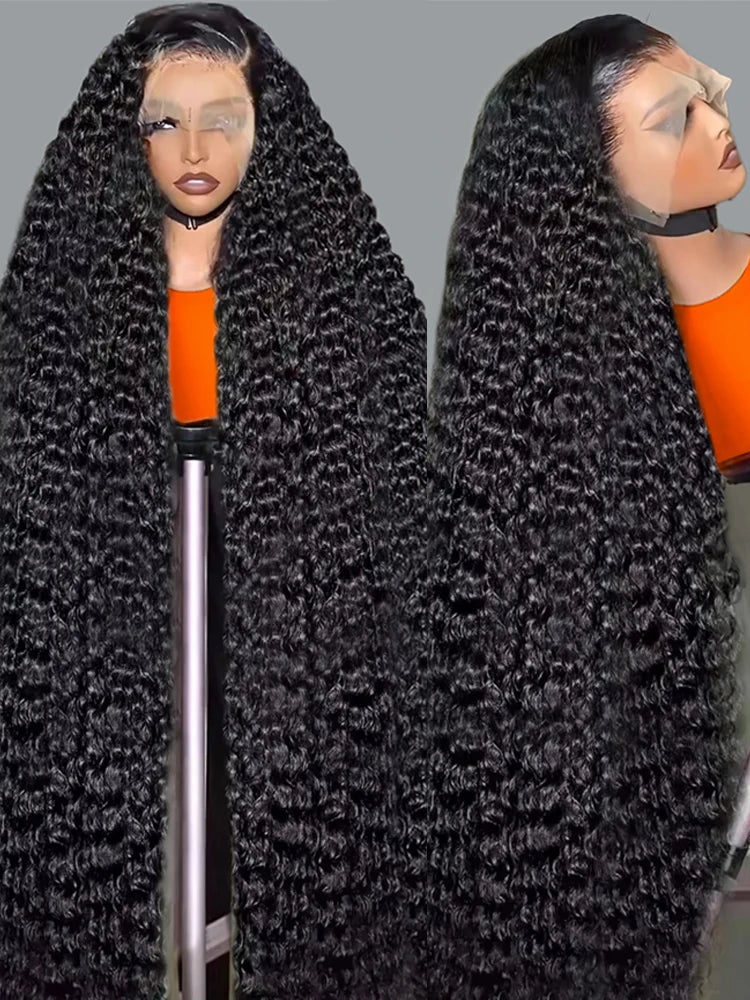 High density loose deep wave curly wig by Spacewallart, showcasing full, voluminous deep wave hair with a natural curl pattern.