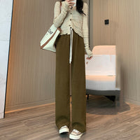 Makaron knitted wide-leg pants from Spacewallart, featuring a relaxed fit and textured fabric in a neutral tone.