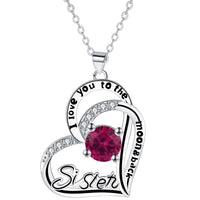 Silver sister necklace by Spacewallart featuring a delicate chain and pendant, perfect for stylish accessories.
