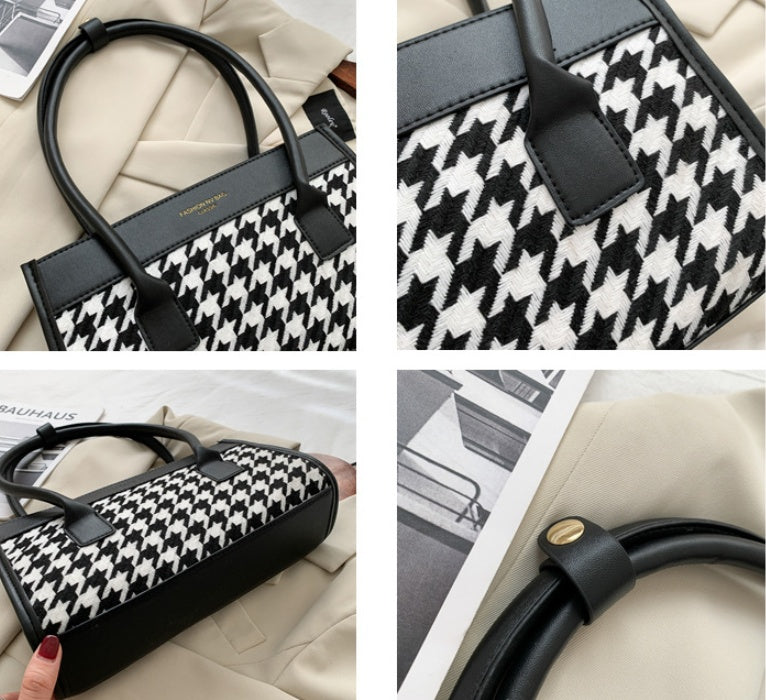 Spacewallart plaid hand carry bag with a versatile plaid pattern, compact accessory for daily use and stylish storage.