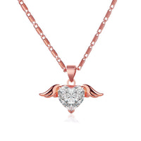 Heart Wings Necklace by Spacewallart featuring a delicate heart-shaped pendant with wing details, perfect as stylish jewelry accessories.