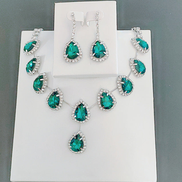 Blue Zirconia necklace from Spacewallart featuring a delicate chain with sparkling blue zirconia stones.