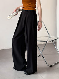 Loose retro casual pants by Spacewallart, featuring relaxed fit and vintage-inspired style, shown in a natural fabric texture.