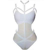 Beach Lady swimsuit by Spacewallart featuring a stylish, colorful one-piece design perfect for beachwear and summer outings.