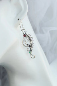 Silver tail shape earrings from Spacewallart, stylish accessory jewelry with sleek, modern design.