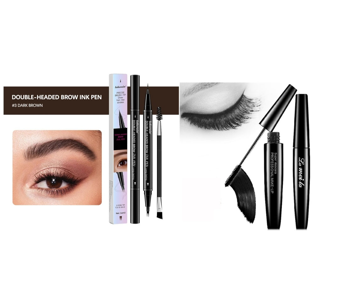 Close-up of Spacewallart Thick Waterproof Mascara wand with black mascara on bristles, showcasing its volumizing and waterproof formula.