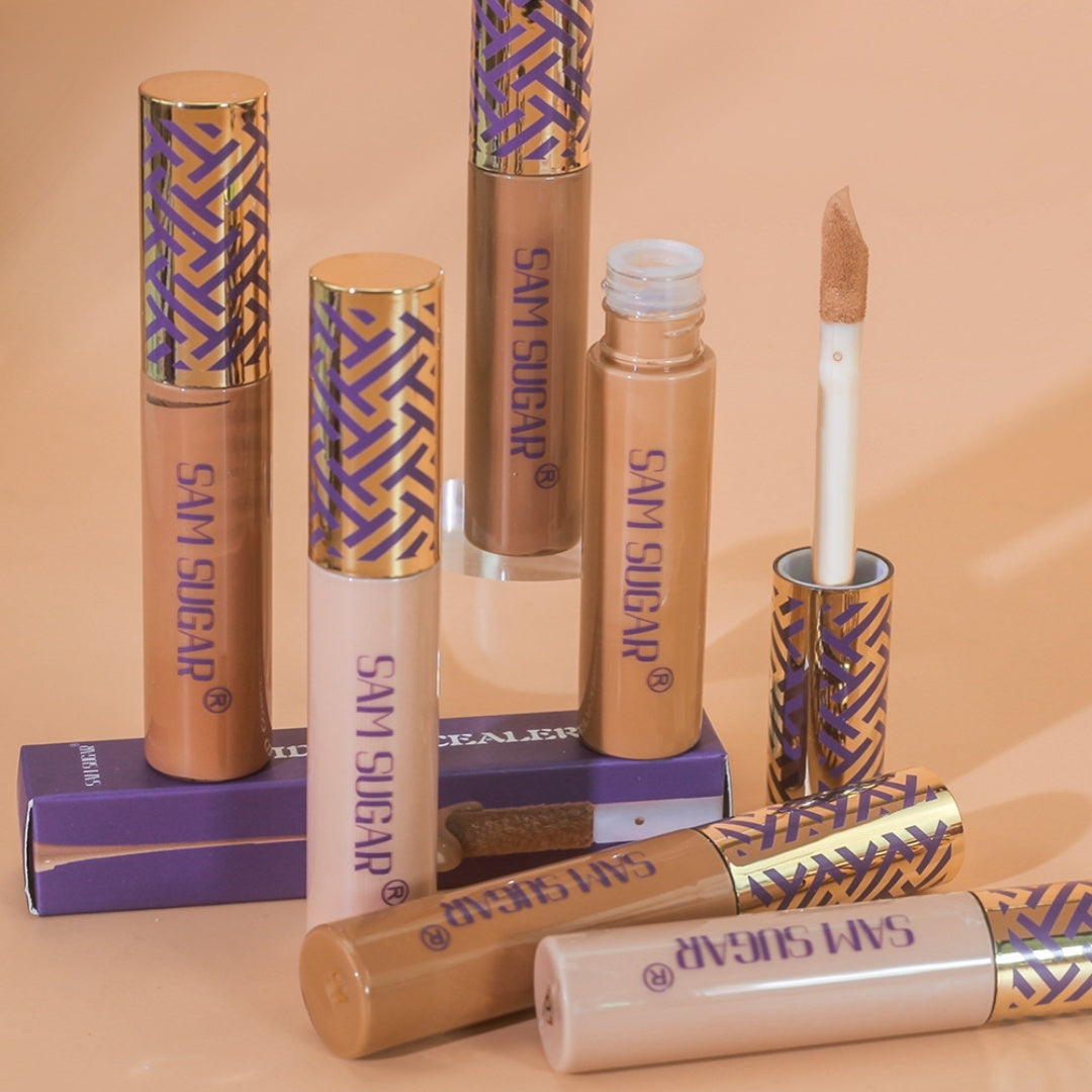 Spacewallart concealer repair foundation makeup tube with applicator, featuring a sleek black design and visible product branding.
