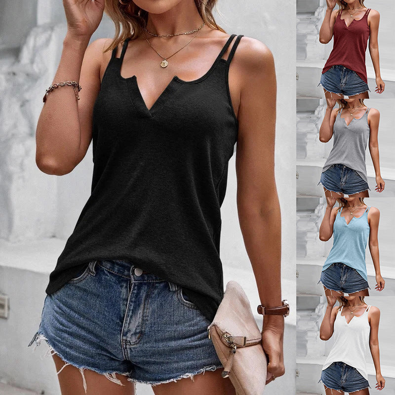 V-neck Spacewallart camisole top in soft fabric, sleeveless design, perfect for casual or layered outfits.