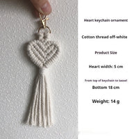 Colorful hand-woven key accessory from Spacewallart, featuring intricate patterns and small size, perfect for gift or personal use.
