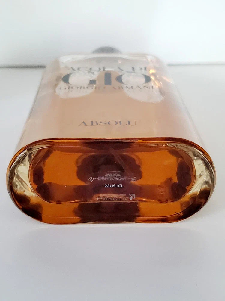 Giorgio Armani Acqua Di Gio Absolu Eau de Parfum for Men 6.7 oz bottle, original packaging without cellophane, on a neutral background.