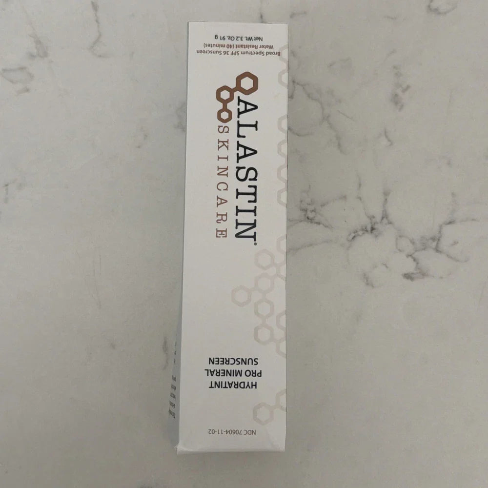 Alastin HydraTint Pro Mineral Sunscreen SPF 36 in 2.6 fl oz bottle, featuring a sleek design and lightweight formula for skin protection