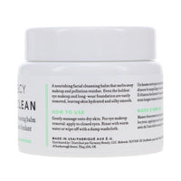 Spacewallart Farmacy Green Clean Makeup Meltaway Cleansing Balm in 3.4 oz jar, creamy green balm for gentle makeup removal and skin cleansing.