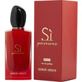 Giorgio Armani Si Passione Intense Eau de Parfum for Women in 3.4 oz bottle, elegant glass perfume bottle with a deep red hue