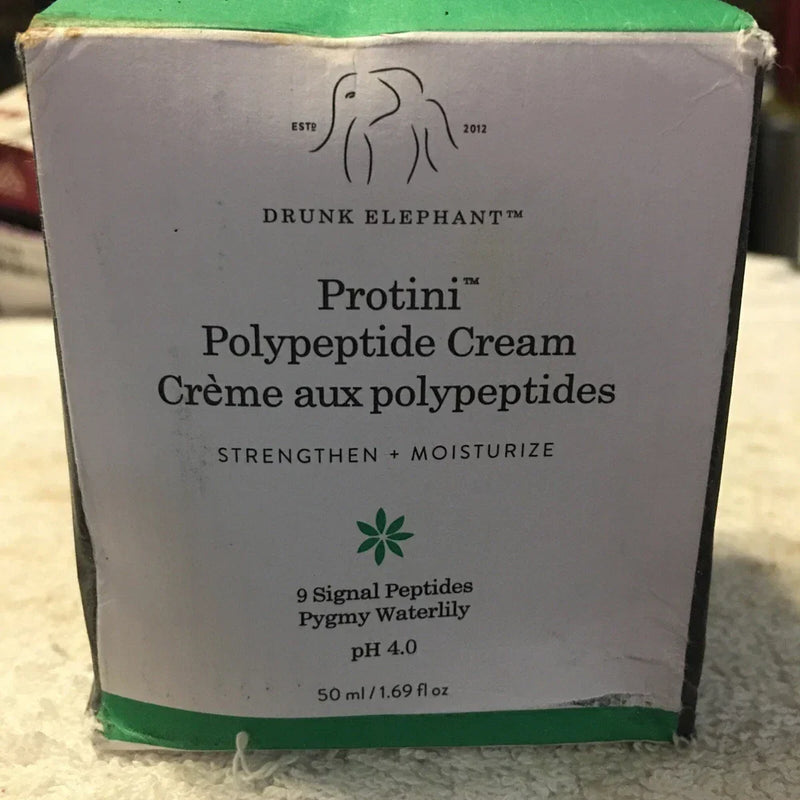 Drunk Elephant Protini Polypeptide Moisturizing Cream in 50ml jar, featuring a smooth, hydrating skincare cream with a clean design.