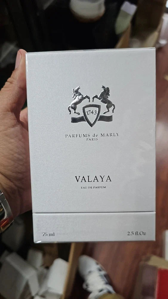 Parfums de Marly Valaya Eau de Parfum for Women in a 75 ml bottle, featuring elegant packaging and a luxurious fragrance.