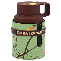 Armaf Odyssey Dubai Chocolat Eau de Parfum for Men in 3.4 oz bottle, authentic fragrance, new in box, displayed in front of a plain background.