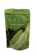 Organic RYZE Mushroom Matcha green tea powder with adaptogenic mushrooms, 300g, 30 servings, for beauty and wellness.