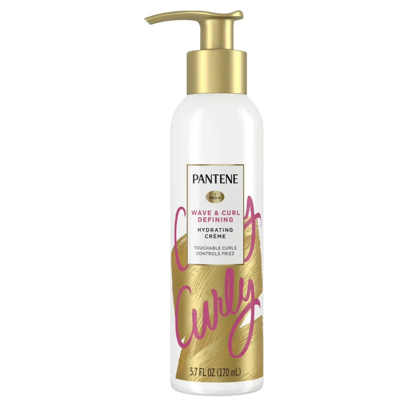 Pantene Pro-V Wave & Curl Defining Hydrating Creme in 5.7 oz jar, shown in a pack of three, for curly and wavy hair styling.