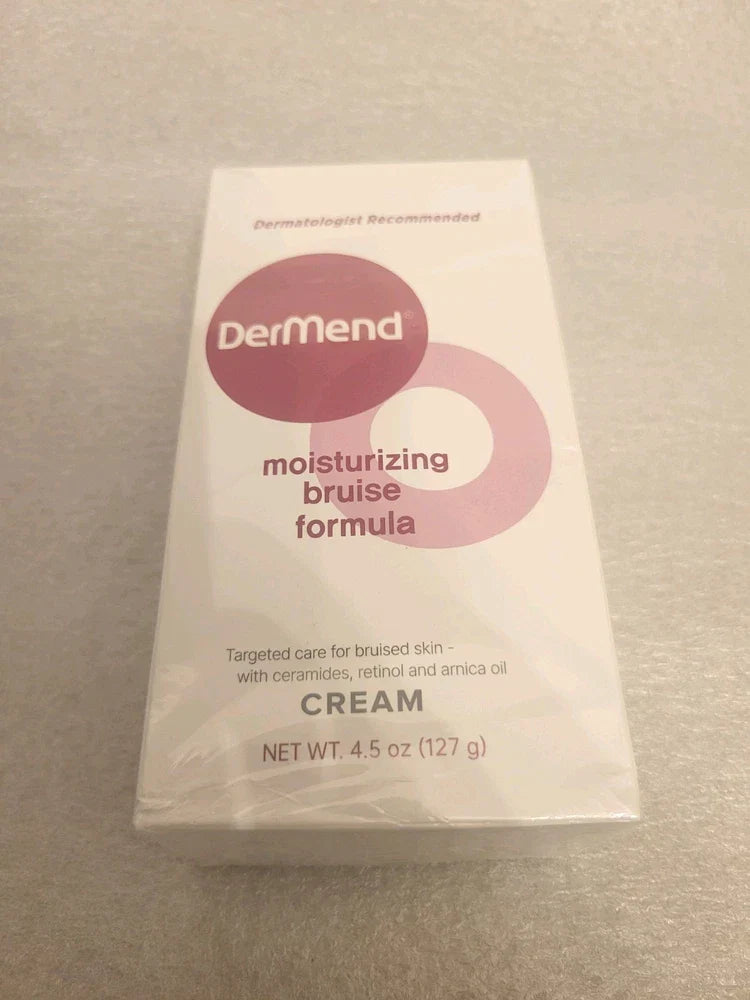 Spacewallart Dermend Moisturizing Bruise Formula Cream jar with label, 4.5 fl oz, showcasing the beauty product for bruise relief