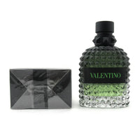 Valentino Uomo Born In Roma Green Stravaganza Eau de Toilette for Men in 3.4 oz bottle, featuring sleek green packaging and stylish design.