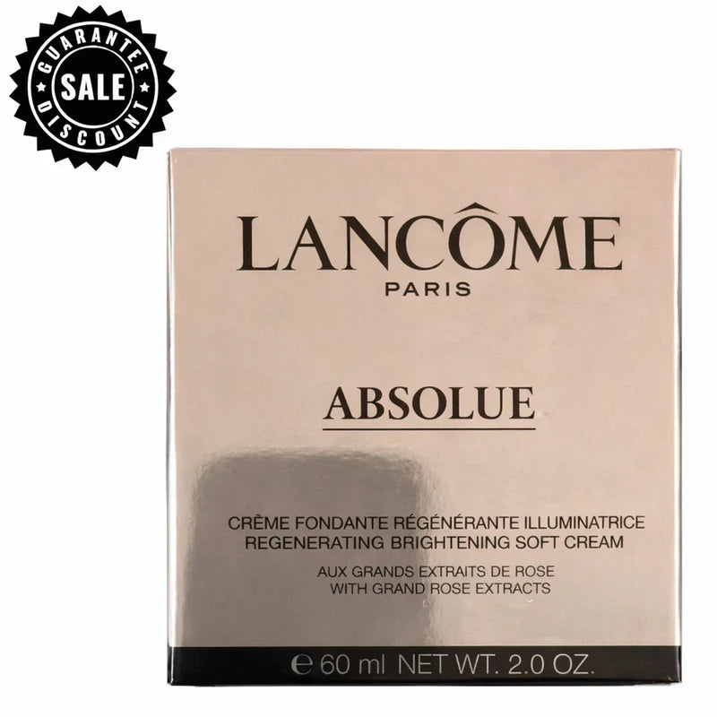 Lancôme Absolue Revitalizing & Brightening Soft Cream, 2 oz, sealed jar with luxurious cream texture for radiant skin.