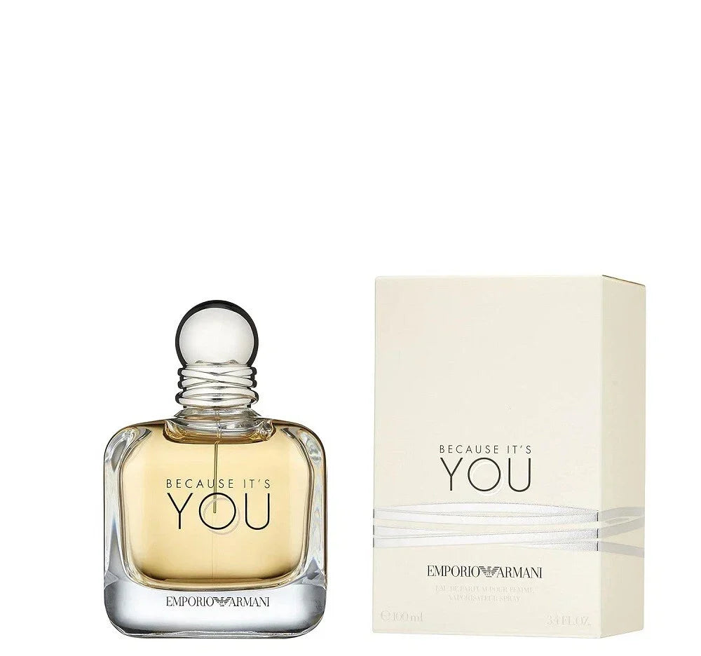 Emporio Armani Because It’s You women’s Eau de Parfum spray bottle with elegant packaging and floral design.