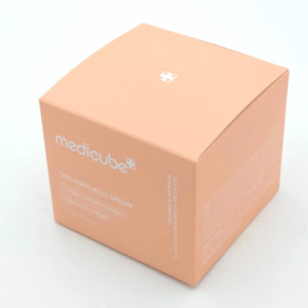 Spacewallart MEDICUBE Collagen Jelly Cream moisturizer with active collagen complex, 110ml, K-beauty skincare product.