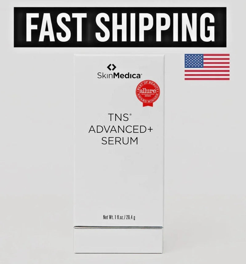 Spacewallart SkinMedica TNS Advanced+ Anti-Aging Face Serum 1 oz in sealed bottle, showing sleek packaging and applicator