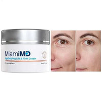 MiamiMD Age Defying Lift & Firm Cream for Neck and Face by Spacewallart, a moisturizing anti-aging cream in a 50ml jar.