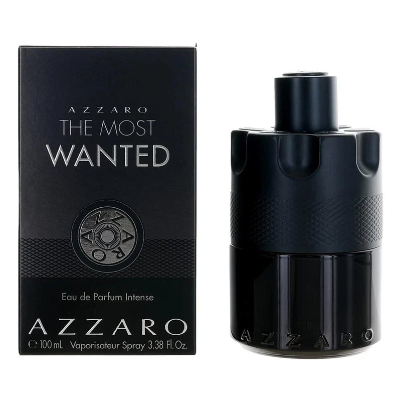 Azzaro The Most Wanted Eau de Parfum Intense for Men 100ml bottle, sleek design, with branding visible on the elegant packaging.