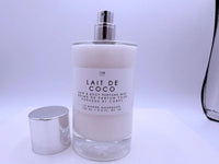Spacewallart Le Monde Gourmand Lait de Coco Eau de Toilette 3.4 oz, featuring a sleek bottle with tropical coconut scent.
