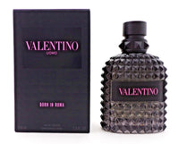 Valentino Uomo Born In Roma Eau de Toilette for Men bottle, 3.4 oz, featuring sleek packaging and elegant design.