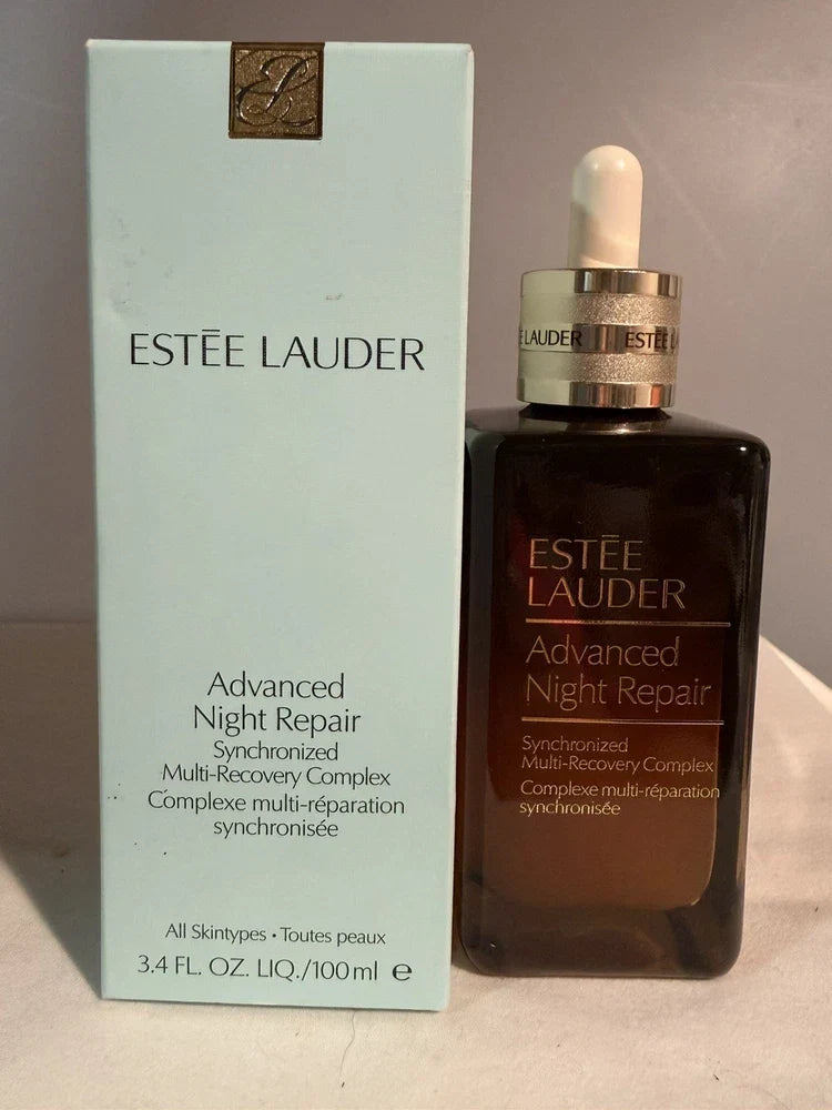 Estée Lauder Advanced Night Repair Synchronized Multi-Recovery Complex in a 3.4 fl oz bottle, beauty skincare product.