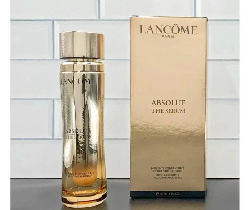 Lancôme Absolue The Serum Intensive Concentrate in a sealed 1 oz/30ml bottle, designed for luxurious skincare.